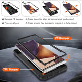 For Samsung Galaxy Note 20 Ultra Case With Screen Protector*2, Note 20 Ultra Phone Case Build In 360° Rotating Ring Kickstand, Military Grade Protective Cover For Note 20 Ultra Phone Black