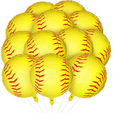 Softball Foil Balloons Softball Party Favors Round Balloons Sports Themed Party Backdrop For Birthday Baby Shower Boys Girls Decorations