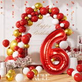 40-Inch Big Red Number 6 Foil Helium Balloon Jumbo Birthday Anniversary Decor