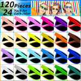 120 Pack Kids Neon Sunglasses Party Favors Bulk, 24 Colors Neon Party Sunglasses Colorful Novelty Sunglasses Cool Sun Glasses For Classroom Prize, Goody Bag Filler, Birthday Party Age 3-8