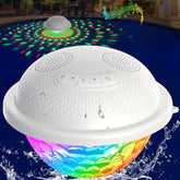 Bluetooth Pool Speaker,Floating Pools Speaker With Colorful Lights,Hot Tub Speakers Ip68 Waterproof P Ool Speakers,16W Loud Stereo Sound Bluetooth Speak Er,Tws Pairing Floating Speake R-White