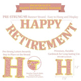 Retirement Party Decorations Kit For Women - 17-Piece Elegant Rose Gold Set With Pre-Strung Banner, Honeycomb Balls, Swirls & Garland | Instant Setup Party Decor | Retirement Gifts & Supplies