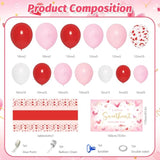 Valentine'S Day Baby Shower Decorations, Pink Sweetheart Balloons Garland Arch Kit, Valentines Love Baby Shower Party Supplies 174Pcs With Baby Girl Shower Backdrop And Heart Table Cloth