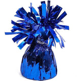 Blue Balloon Weights - 4.5 In H X 2.5 In Dia, 6 Oz, Metallic Foil, Pack Of 15 - Table Weights