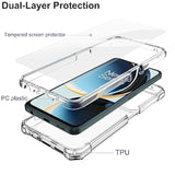 Case For One Plus Nord N30, Oneplus Nord N30 Phone Case With Screen Protector Tempered Glass, 2 Layer Structure Protection, Shockproof Corner Tpu Bumper, Slim Silicone Cover For One+ N30-Clear