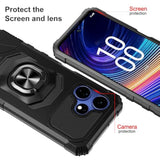 For Boost Mobile Celero 5G+ Plus 2024 (3Rd Version) Case With Tempered Glass Screen Protector,Military Grade Heavy Duty Shockproof Protective Cover,With Ring Kickstand Full-Body Protective