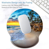 Ergonomic Mouse Pad With Wrist Support Wrist Rest Smooth Surface Non-Slip Rubber Base Comfortable Office Supplies Pain Relief, 9.8 X 9.1 Inches, Beach