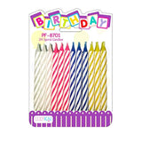 Party Supplies Pack Serves 16: 7" Plates And Beverage Napkins With Birthday Candles (Bundle For16)