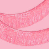 Pink Iridescent Fringe Banner 5Ft Bachelorette Birthday 21St HBD Photo Booth Decor