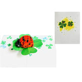 3D Ladybird And Clover Pop Up Card, 3D Insect Card For Girlfriend, Wife, Mum, Grandma, Teacher, Mother Day, Anniversary, Thank You, Good Luck, Thinking Of You, Thank You, St Patrick Day Card, A23