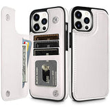 Wallet Case Compatible With Iphone 13 Pro Max Case 5G 6.7-Inch Slim Protective With Credit Card Slot Holder Flip Folio Soft Pu Leather Magnetic Closure Cover, White
