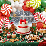 Christmas Balloon Garland Arch Kit, 127Pcs Red Green Gold Balloons with Candy Cane Gift Box Foil Balloons for Friendsmas Christmas Party Decorations