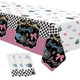 Burnouts Or Bows Gender Reveal Decorations Tablecloth, 3 Pack Disposable Boy Or Girl Gender Reveal Party Tablecover Supplies For Race Car Vs Bows Baby Shower, 86In X 55In