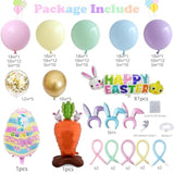Easter Balloon Garland Arch Kit - 145 Pcs Easter Party Supplies With Happy Easter Balloon?Easter Egg, Bunny Head Hoop Carrot Foil Balloon For Spring Birthday Party Baby Shower Decorations