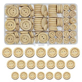 150Pcs Craft Sewing Button 2 Holes Handmade With Love Round Wooden But