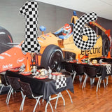 40 Inch Checkered Number 1 Balloon 1St Race Car Birthday Party Supplies Black And White Large Number Balloon For Girls Boys 1St Birthday Fast Race Car Flag Party Decorations