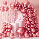 Leesoot 134Pcs Rose Gold Balloons Latex Balloons Different Sizes 18 12 10 5 Inches Party Balloon Kit For Birthday Party Valentine'S Day Baby Shower Graduation Wedding Holiday Decoration