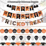 Halloween Party Decoration Set Reusable Indoor Kit with Banner Trick or Treat Sign Swirls
