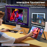 13.3'' Dual Touch Screen Oled Triple Monitor Ips Fud 1080P Usb-C Hdmi Hdr Secondary Display Foldable Laptop Pc Gaming Monitor 100% Srgb Windows Mac Android Plug&Play Flip S3+