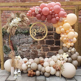 132PCS Boho Balloon Garland Kit in Dusty Rose, Nude & Ivory for Baby Shower