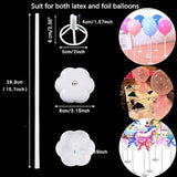 Balloon Stand Kit, 15 Pack Balloon Stick Holder With Base For Table Top Centerpiece Party Decoration, Reusable Balloon Column Stand Suit For Happy Birthday/Baby Shower/Wedding Parties
