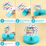 2-Piece Rainbow Honeycomb Centerpieces - Colorful Birthday Party Decorations