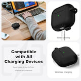 Compatible With Airpods 3 Case Cover, Silicone Protective Accessories Skin With Keychain Compatible With Apple Airpod 3Rd Generation 2021 For Women Men Girls Boys,Front Led Visible,Black
