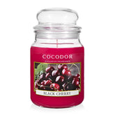 Cocodor Candle Black Cherry Scented, Large Glass Jar 18Oz Wick Candle, 110 Hours Of Burn Time