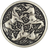 12 Pieces Celtic Horses Metal Shank Buttons. 18Mm (11/16) (Antique Sil