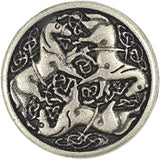 12 Pieces Celtic Horses Metal Shank Buttons. 18Mm (11/16) (Antique Sil