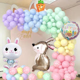 Easter Balloon Arch Spring Balloon Garland Arch Ki With Pastel Balloons,Bunny And Carrot Foil Balloons For Easter Decorations