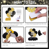 9Pcs Black Gold 50th Birthday Centerpieces – Vintage Table Decorations for Men & Women Party