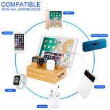 Bamboo Wood Desktop Organizer Charging Docking Station Charger Holder Cradle Charge Stand compatible with iPhone 16 15 Pro Max iPad Apple Watch Ulrta