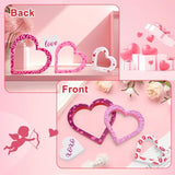 Wooden Valentines Day Decor - 4 Pcs Double-Sided Cute Wood Heart Signs For Valentines Decorations - Valentines Day Decorations For The Home, Table, Tiered Tray, Mantel, Office, Bedroom