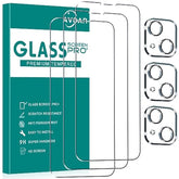 [3+3 Pack Glass Screen Protector For Iphone 13 With Camera Lens Protector, 6.1 Inch Hd Clear Tempered Glass Film For Iphone 13, Anti-Scratch, Bubble Free, Case-Friendly