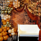 Burnt Orange Balloon Set: Fall Party Decor - Gold, Brown & Ivory, 60pcs