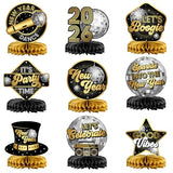 Disco New Years Centerpieces for Tables, Pack of 9