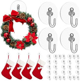 100 Pcs Suction Cup Hooks 1.18 Inch Window Small Suction Cups With Hooks Waterproof Removable Clear Mini Suckers Hanger For Glass Bathroom Wall Door Christmas Wreath Lights Stockings