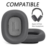 Premium Replacement Ear Cushions For Apple Airpods Max Headphone, Protein Leather Memory Foam Earpads With Excellent Noise Isolation (Black)