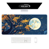 Large Gaming Mouse Pad, Nature Theme Xxl 35.4 X 15.7 In Desk Pad Stitched Non-Slip Rubber Long Computer Mousepad Thin Extended Full Size Desk Mat For Desktop Laptop Wireless Mice, Maple