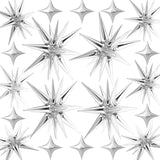 20 Pcs Silver Star & Spike Foil Balloons for Party Decorations