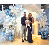 Blue & Silver Balloon Garland Kit: 124-Piece Party Arch