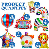 9Pcs Carnival Foil Balloons Animal Carnival Theme Party Decorations Circus Balloon Bouquet For Birthday Party Decorations Circus Decorations Festival Party