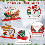 12 Pcs Christmas Wooden Centerpieces For Table Duplex Printing Christmas Table Decorations Snowman Santa Reindeer Gingerbread Man Xmas Sign Decor Holidays Indoor Ornament, 12 Styles