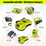 P117 18V Lithium Rapid Charger Replacement for Ryobi One+ Batteries 1.5-6Ah