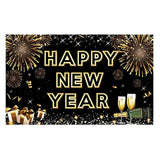 Extra-Large Black & Gold "Happy New Year 2026" Banner NYE Photo Backdrop