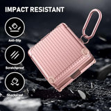 Beats Fit Pro Case Cover, Funny Suitcase Design Case For Apple Beats Fit Pro 2021, Cute Fashion Protective Hard Case For Women Men With Keychain (Rose Gold)