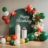 68Pcs Christmas Balloons 12 Inch Red Green Gold Balloon For Christmas Party Decorations Holiday Decor Xmas Photo Booth Backdrop Supplies
