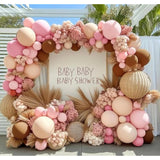 Pink Brown Balloon Arch Kit: Double Stuffed Balloons for Party Decor