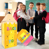 Welcome Back To School Decorations 4Pcs Big Pencil Boxes For First Day Of School Classroom Decorations New Term Begins Party Supplies